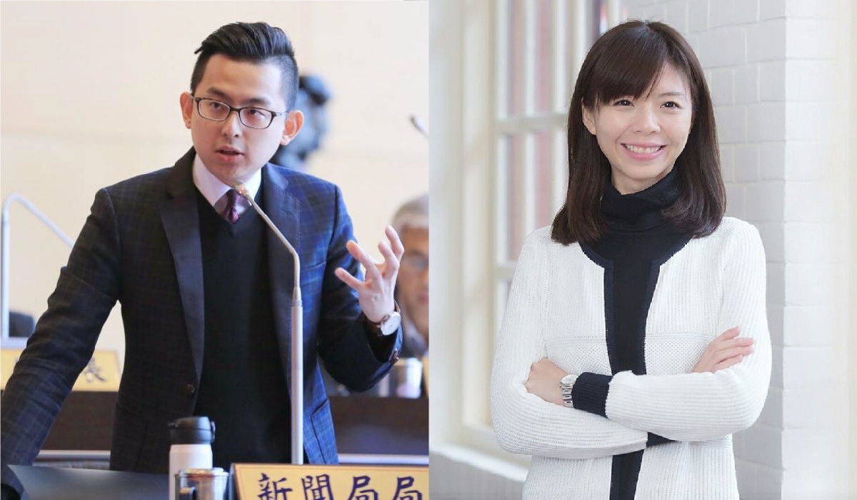 台中市新聞局長卓冠廷與時代力量立委洪慈庸戀情修成正果，今（24）日完成結婚登記。 圖：卓冠廷、洪慈庸臉書/新頭殼合 成