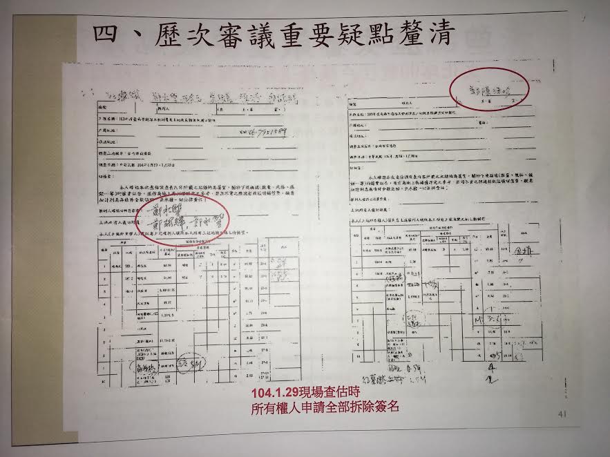 被台南市政府當成拆除同意書的查估文件。 圖:反西港外環道不當開闢自救會提供
