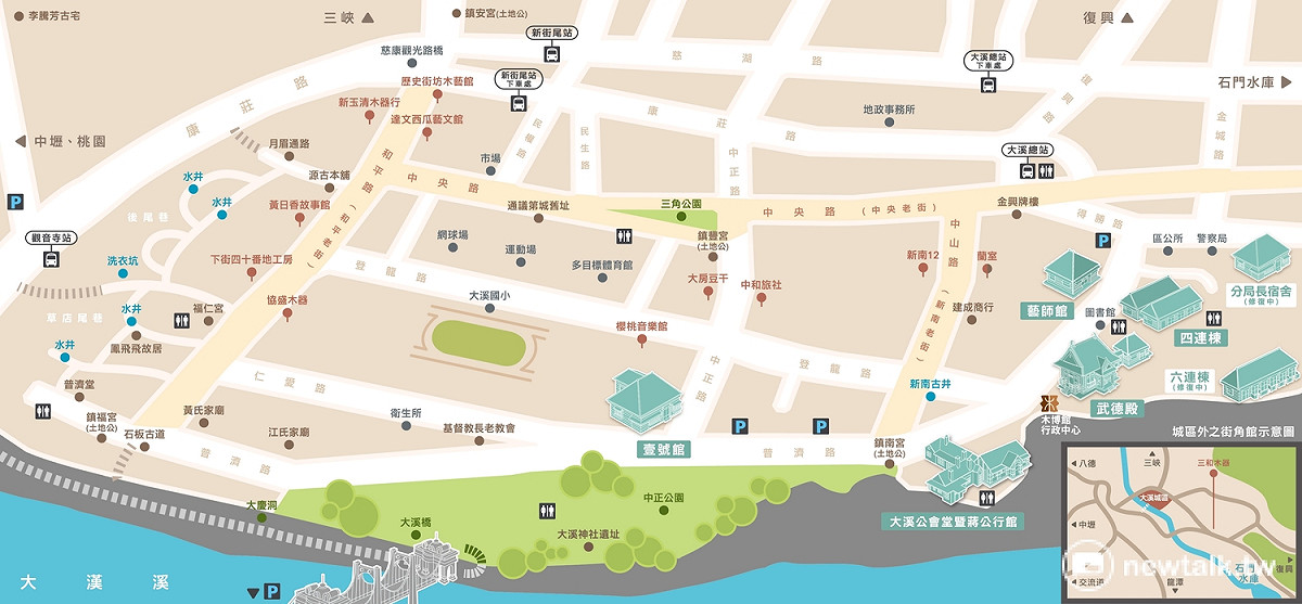 桃園市大溪木藝博物館街角舘地圖 圖：翻攝自桃園市木藝博物館官網