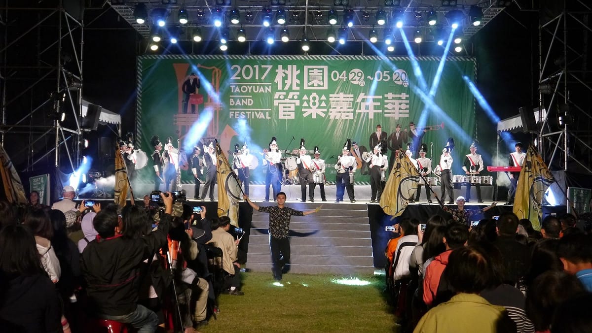 2017桃園管樂嘉年華，昨天晚間的鼓舞管樂夜。 圖：桃園市政府提供