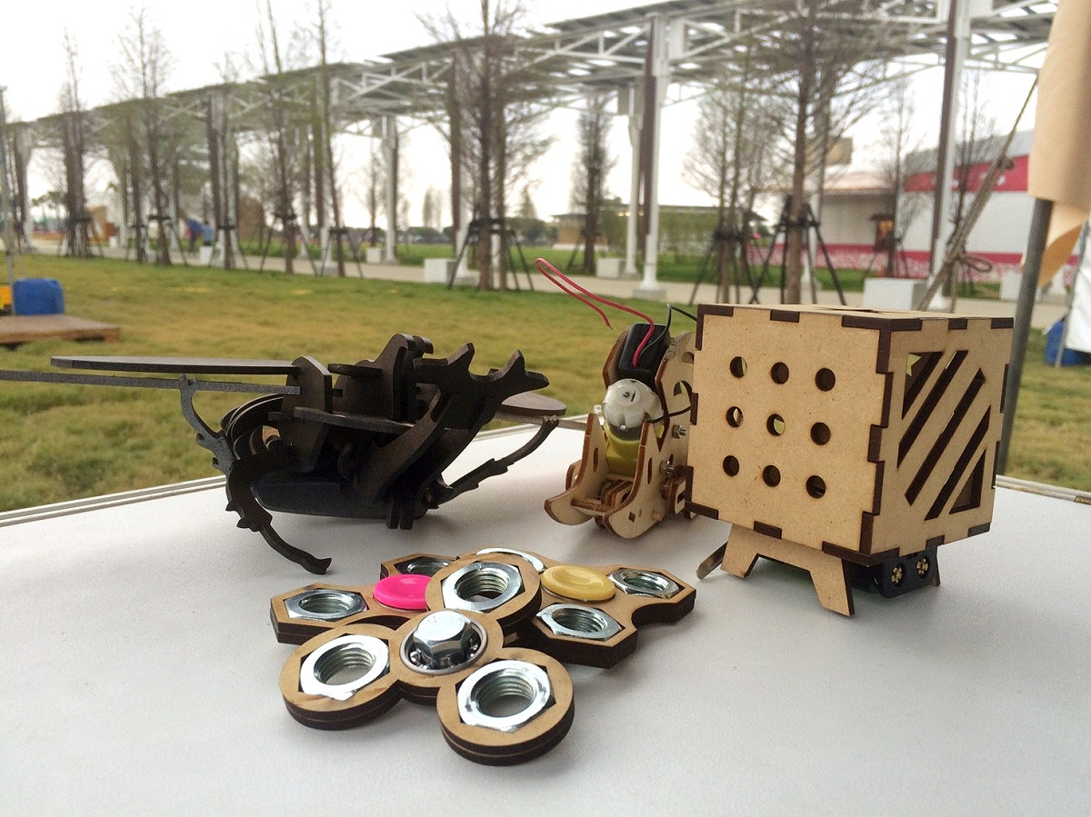 可愛小巧的指尖陀螺，意外成為農博青創市集亮點。 圖：桃園市政府提供