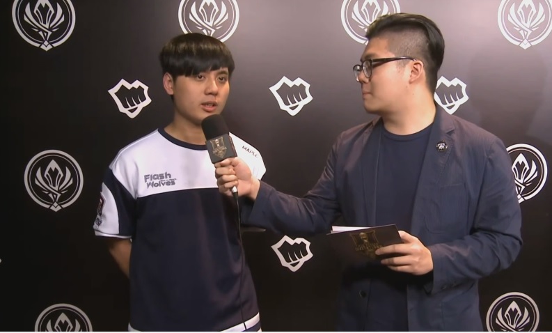 閃電狼選手 Maple接受賽後訪問 圖：翻攝自Garena官方Twitch