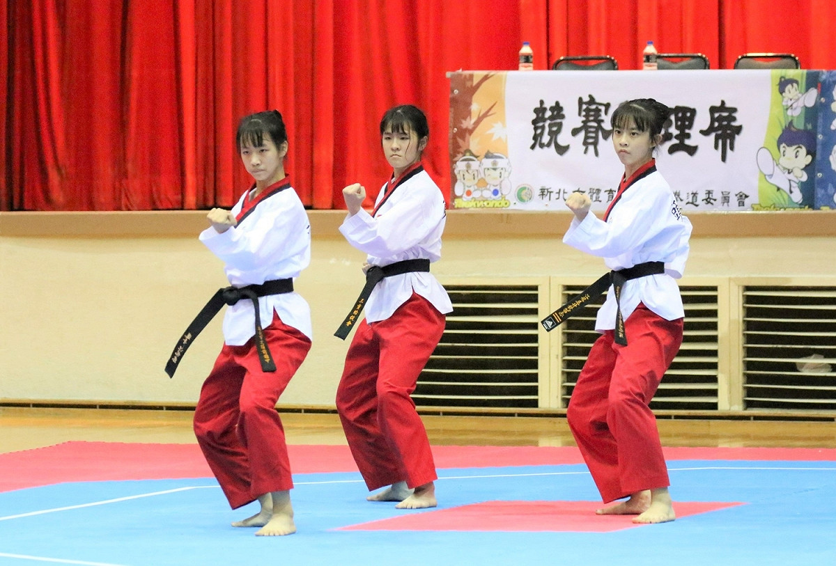 新北市112年中等學校運動會，跆拳道競賽實況。 圖：新北市教育局提供