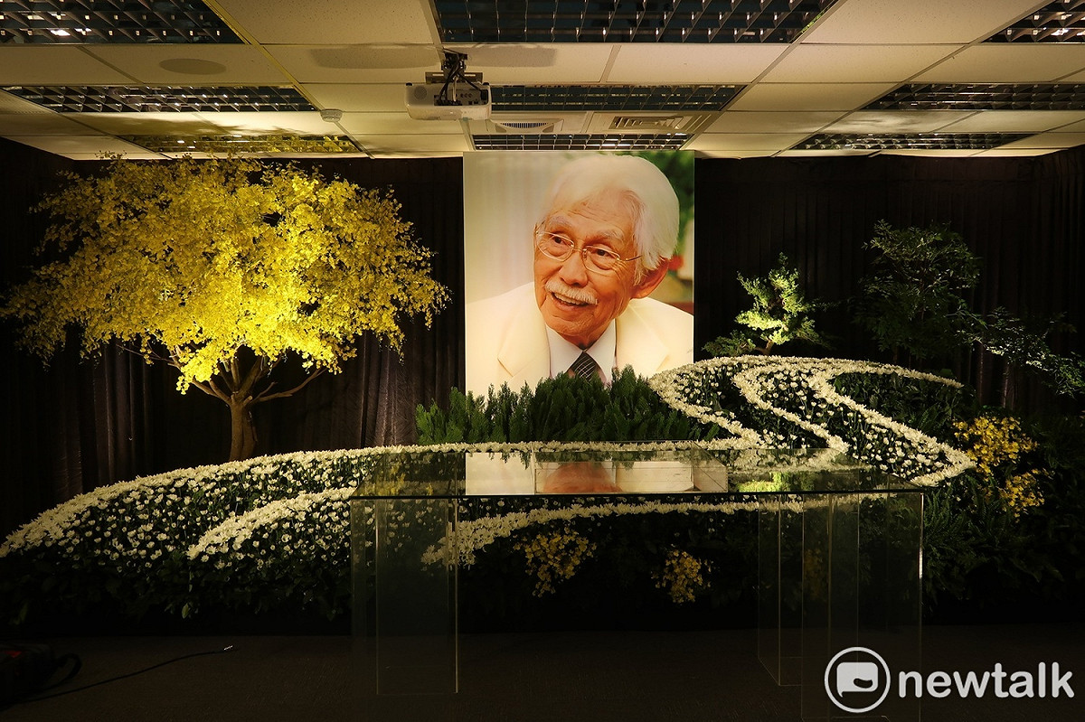 前總統府資政辜寬敏靈堂。 圖：林朝億/攝