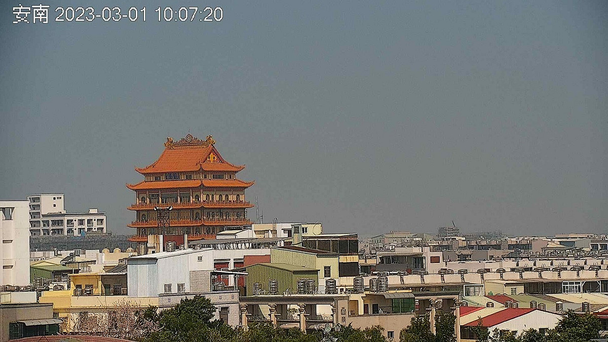 西半部地區位於背風側，水平風速弱，因此中南部空品普遍不佳。(圖為台南安南測站) 圖：取自空氣品質監測網