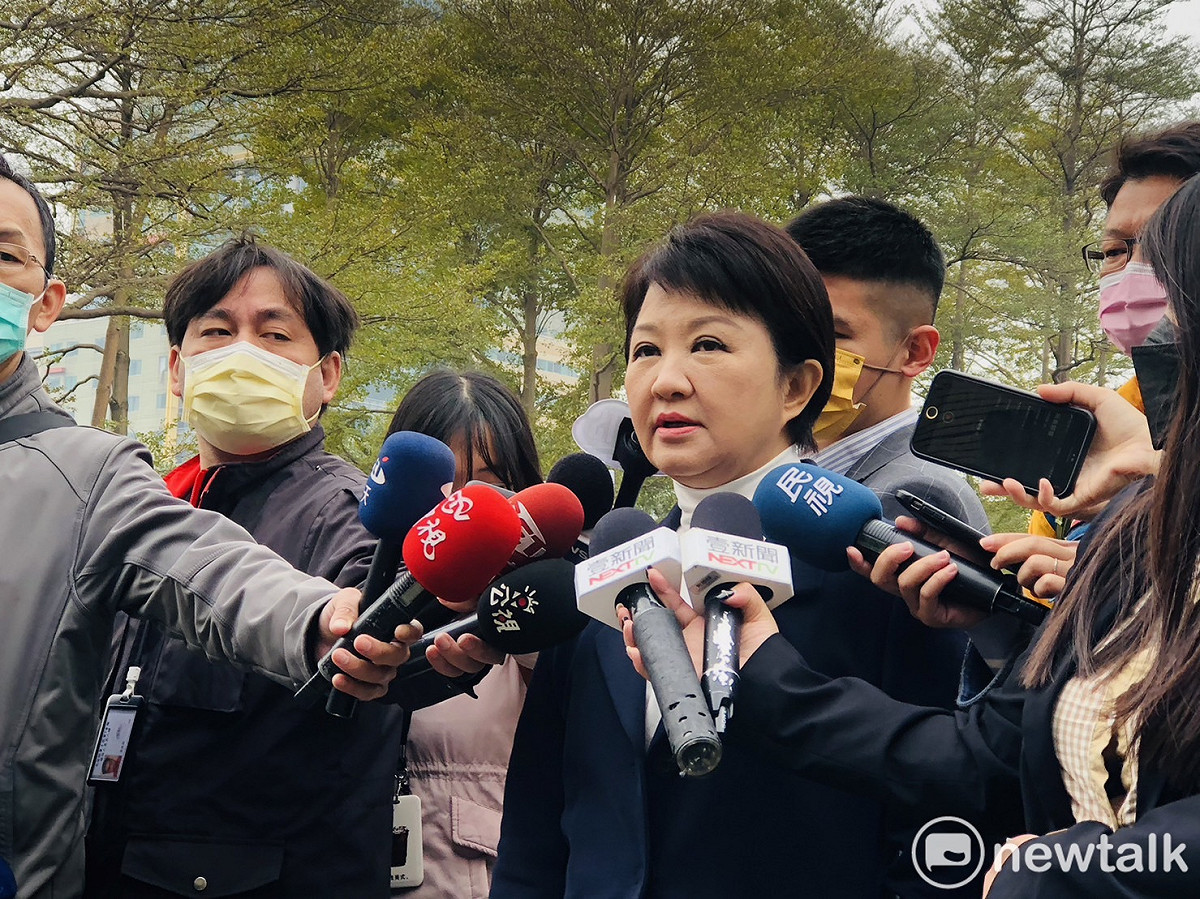 台中市長盧秀燕今(2)天出席行政院會後受訪。 圖：謝莉慧/攝