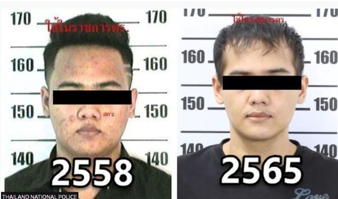 原名薩瑞海的毒犯整形前(左)與整形後(右)。 圖 : 翻攝自泰國國家警察局