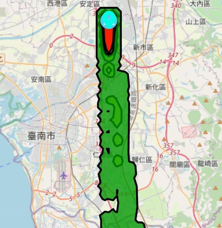 台南市環保局對台南及高雄8個行政區發出空氣品質警告，提醒民眾關閉門窗。 圖：台南市環保局提供