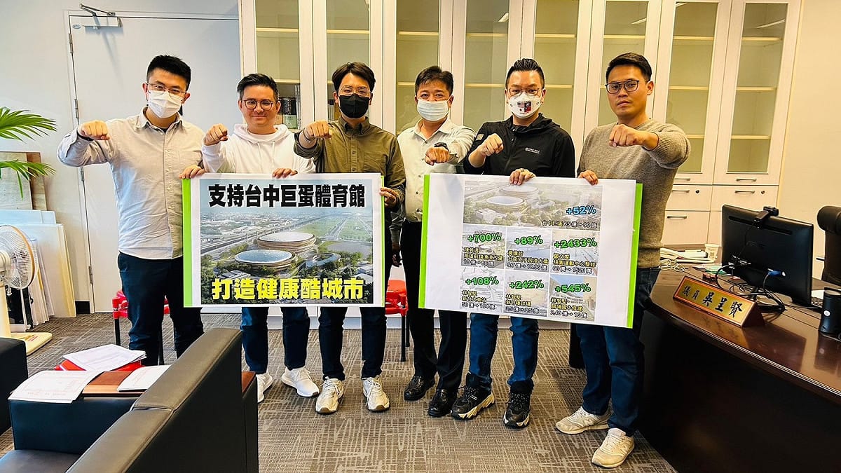 羅廷瑋等國民黨市議員呼籲不分黨派支持台中巨蛋追加預算。 圖 : 羅廷瑋/提供
