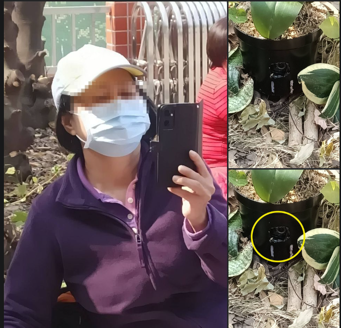 林明溱在臉書指，疑似民進黨監票人員，在現場使用手機錄影固票筒。 圖 : 翻攝自林明溱臉書