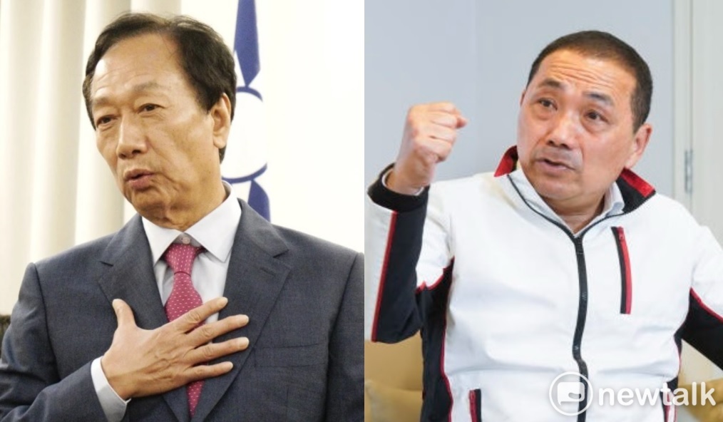 國民黨總統提名人選出爐，新北市長侯友宜（右）確定出線，郭台銘（左）發文祝賀。 圖：張良一/攝(合成圖)