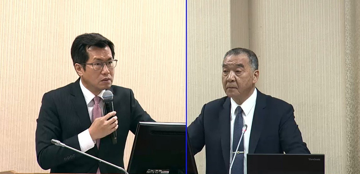 羅致政今天在立法院針對《全民防衛動員準備法》相關議題質詢。 圖：截自立法院IVOD直播