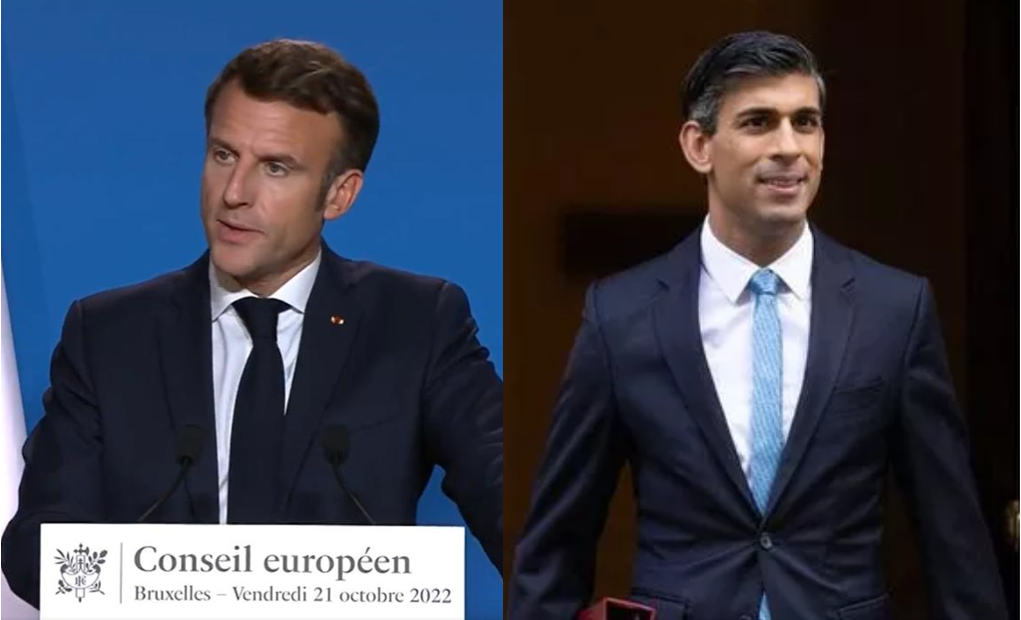 英法兩國昨(10)日舉行高峰會，法國總統馬克宏（Emmanuel Macron）、英國首相蘇納克（Rishi Sunak）皆出席。 圖:新頭殼合成