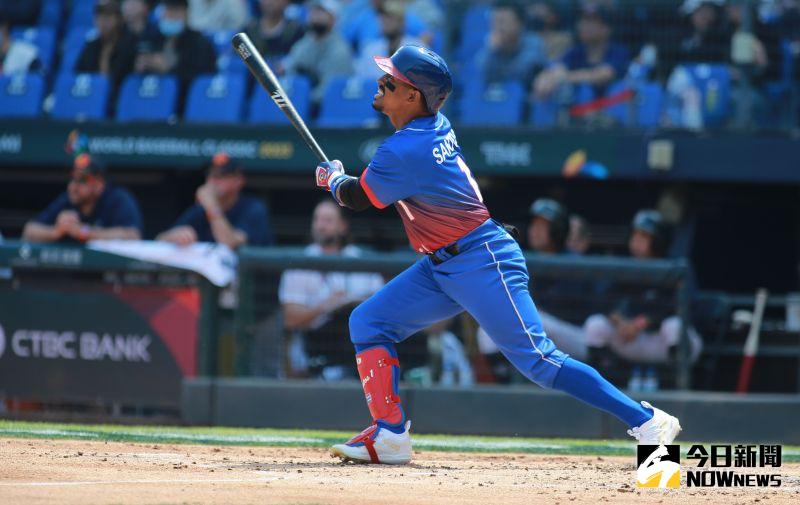 2023WBC經典賽古巴隊外野手Roel Santos。 圖：葉政勳/攝 （2023.03.08）