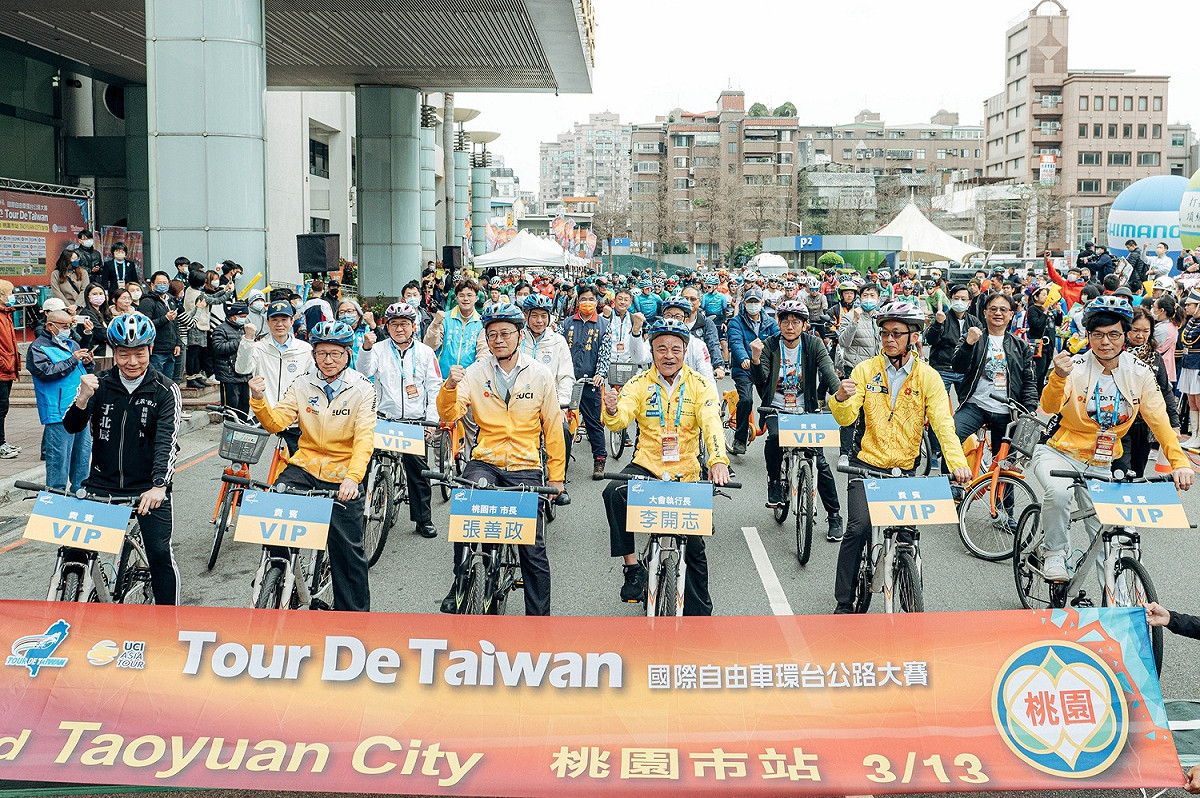 桃園市長張善政今日也到場為選手們加油打氣。 圖：桃園市政府／提供