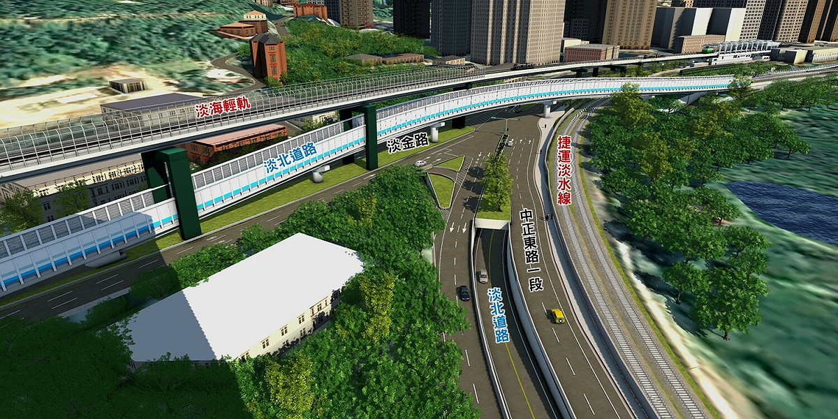 淡北道路工程二度招標將於明天廣邀工程界舉辦邀標說明會，新北市政府希望能夠順利決標。以上為淡北道路完工示意圖。 圖：新北市工務局提供