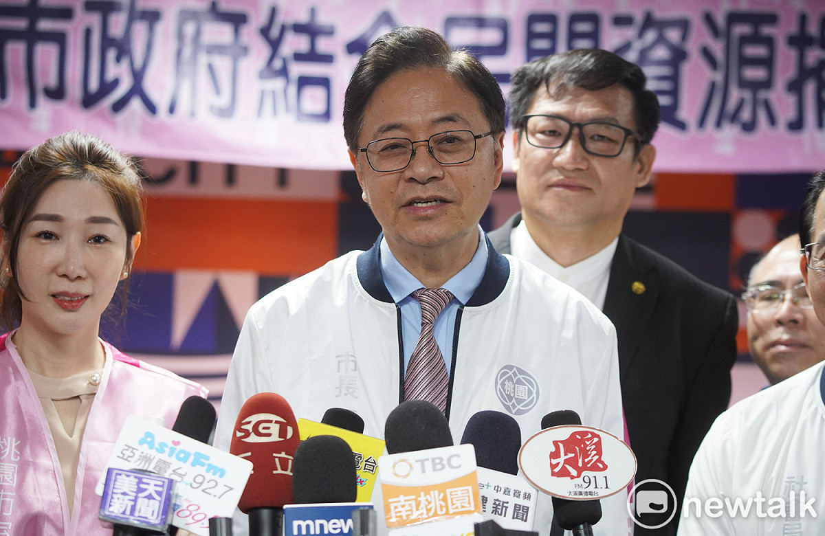 張善政稱許鄭文燦願赴監察院說明八德運動中心案，是非常正面的態度。 圖：林昀真／攝