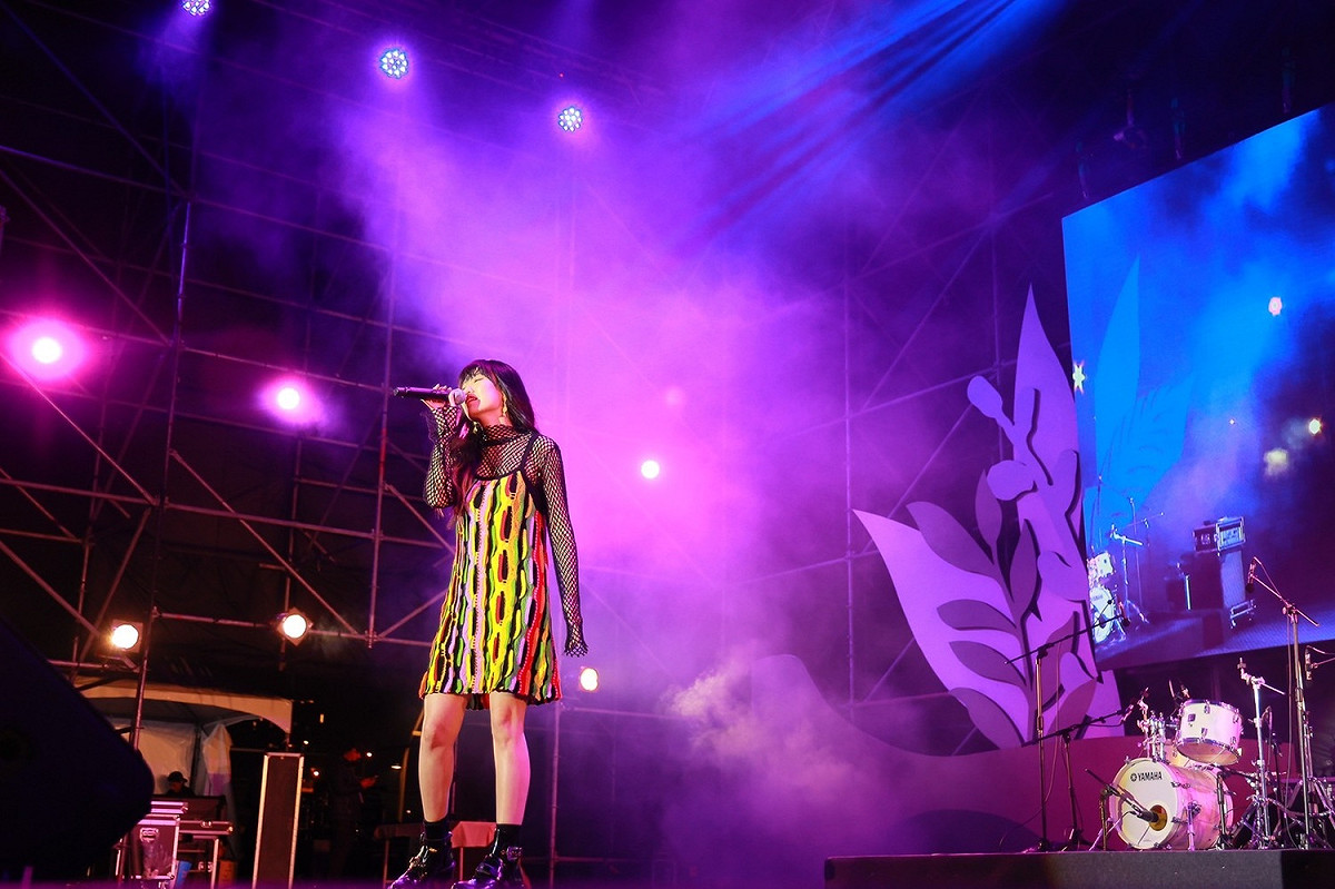 歌手孫盛希帶來滿滿半個小時的完美演出。 圖：新北市水利局．提供