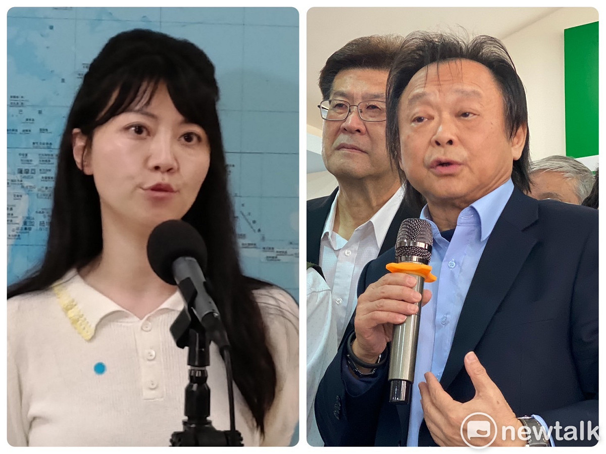 民進黨2022台北市立委初選登記首日，台北市議員王世堅（右）、立委高嘉瑜（左）完成登記。 圖：新頭殼合成照