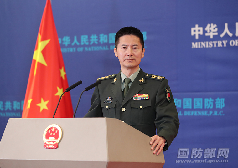 國防部新聞發言人譚克非發書面談話回應美軍的挑戰，罕見動用強烈措辭警告美國。 圖：翻攝島中國國防部官網