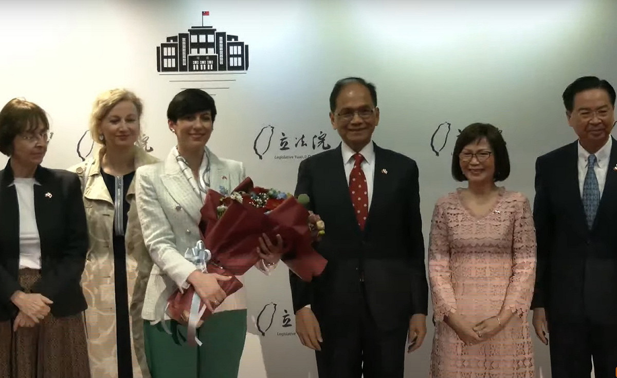 捷克眾議院議長艾達莫娃率團訪台。 圖：擷取自外交部直播共訊