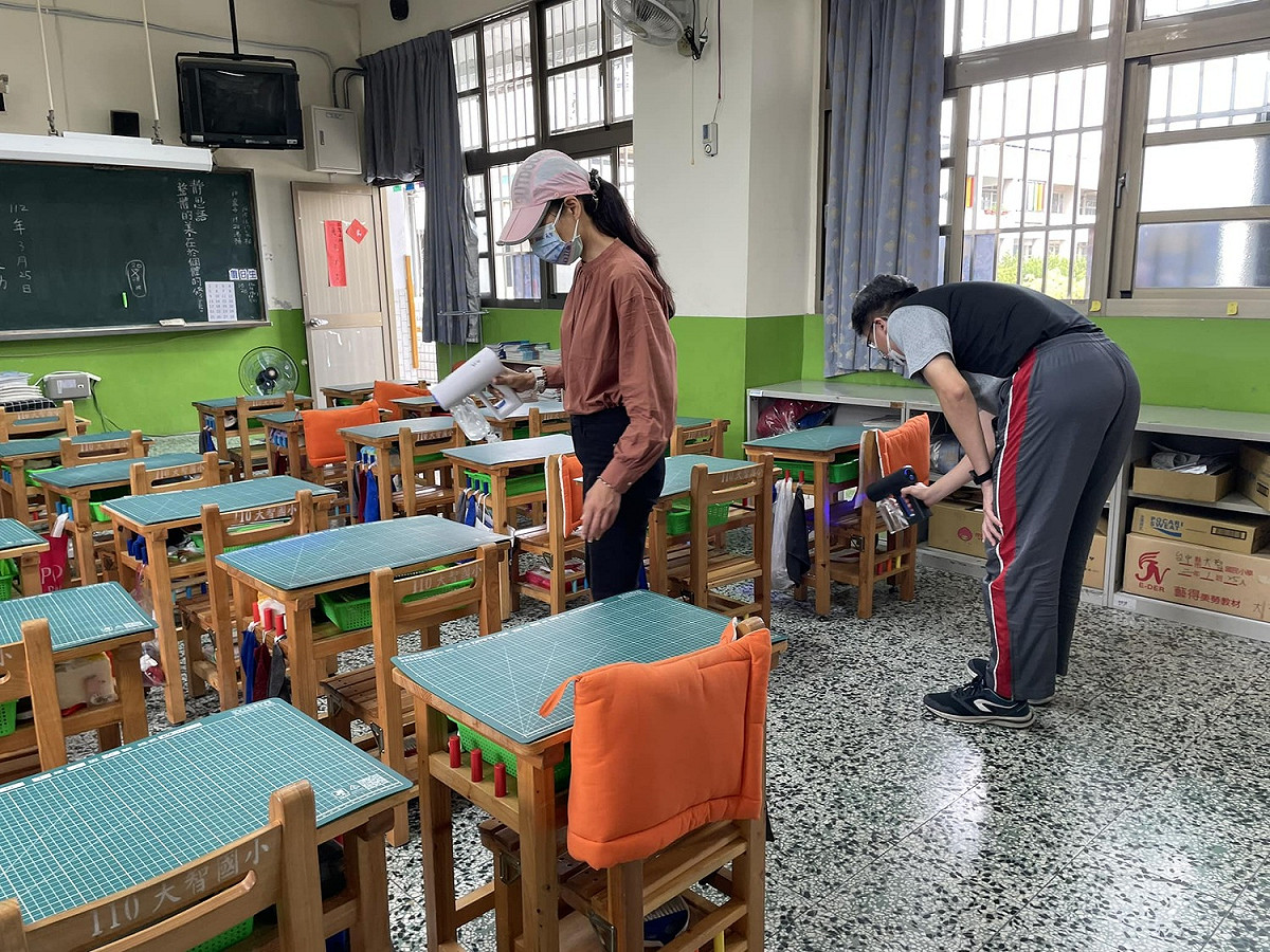 台中大智國小發生師生群聚感染病毒，校方全面清消中。 取自大智國小臉書