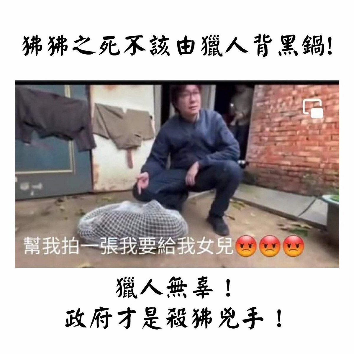 原民協會認為政府才是殺死狒狒的兇手。 圖：取自新北市原住民族狩獵協會臉書