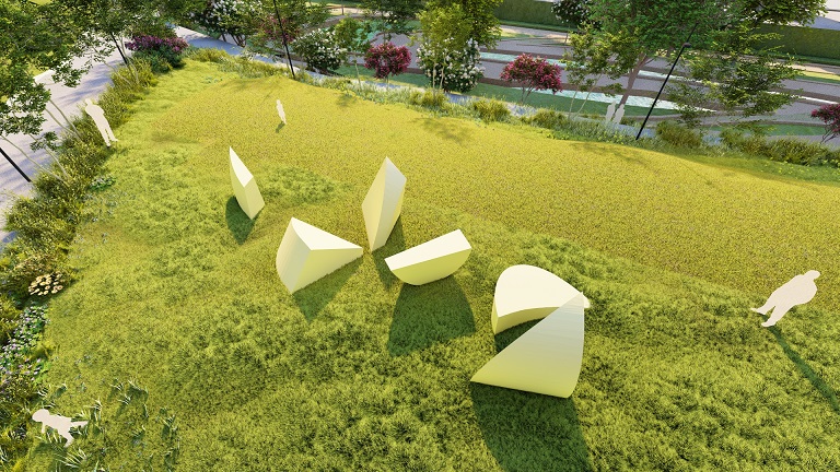 李再鈐公共藝術作品種子模擬圖。 圖：新北市文化局提供