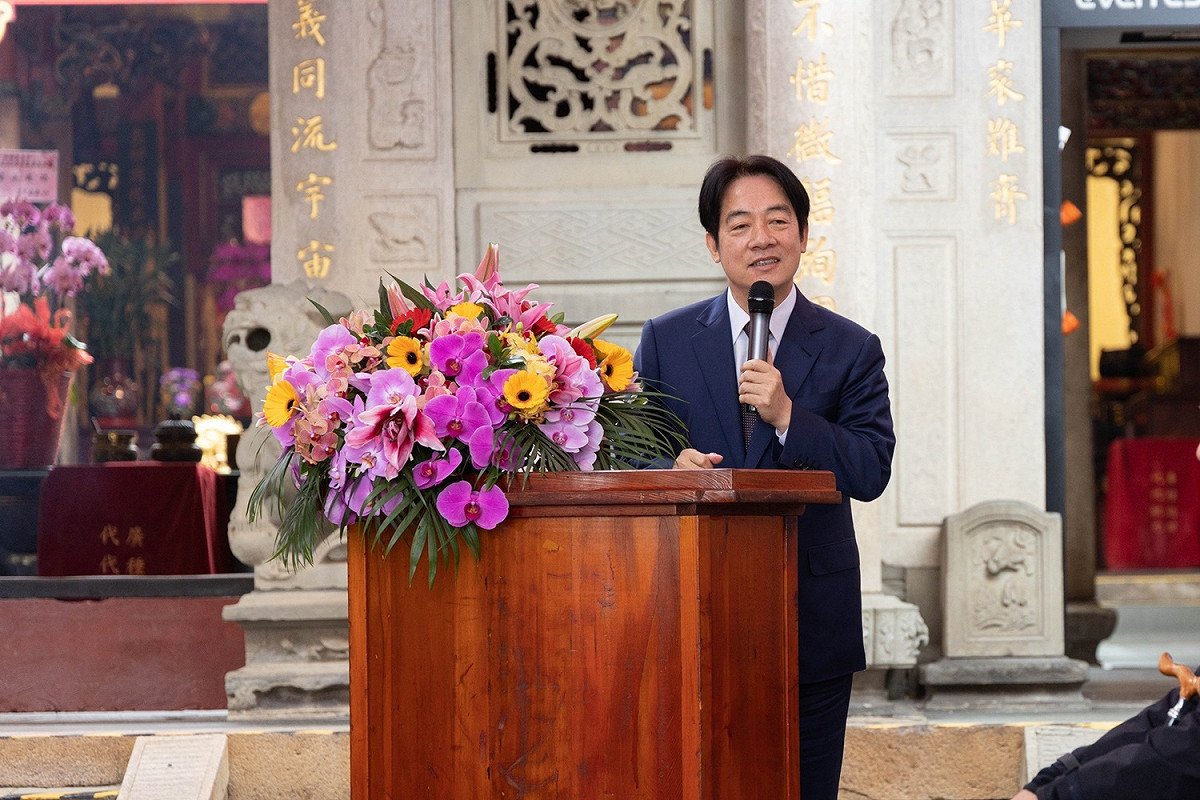 民進黨主席賴清德30日上午應邀出席新竹縣褒忠亭義民廟創建235週年春祭大典 圖：民進黨提供