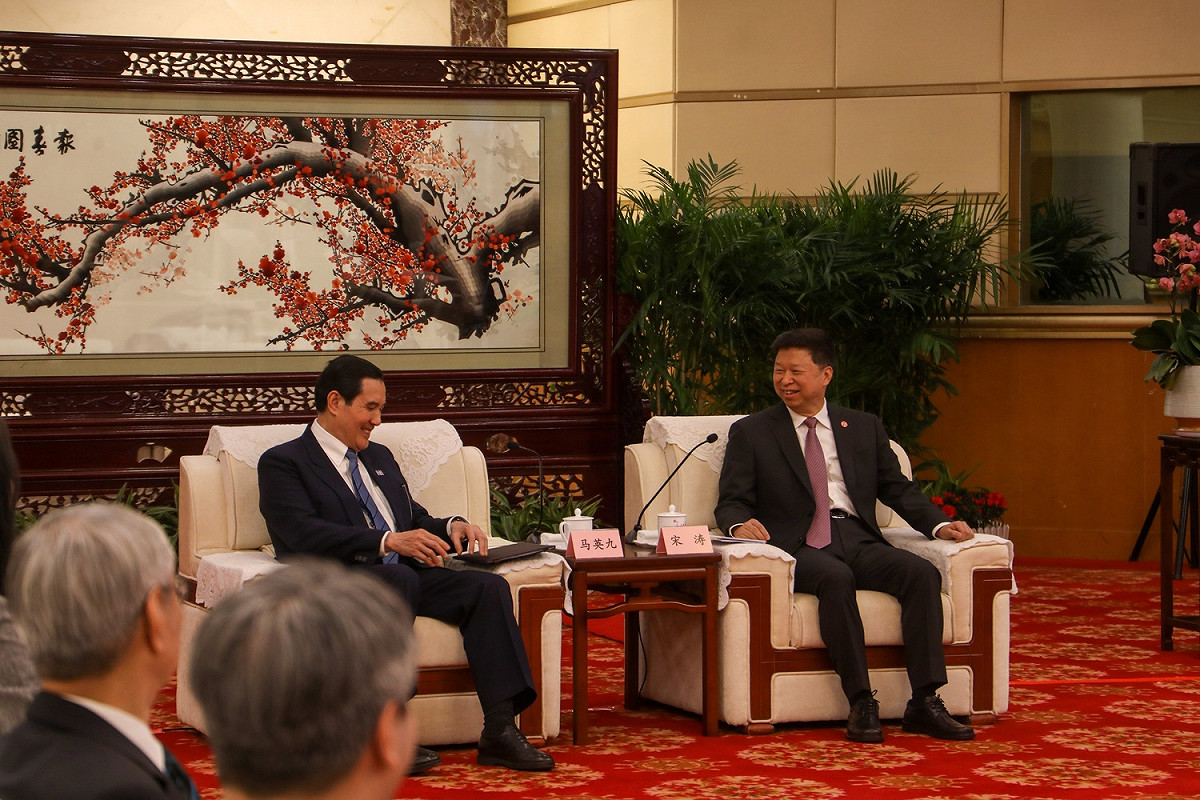 前總統馬英九與國台辦主任會面。 圖：馬英九基金會/提供