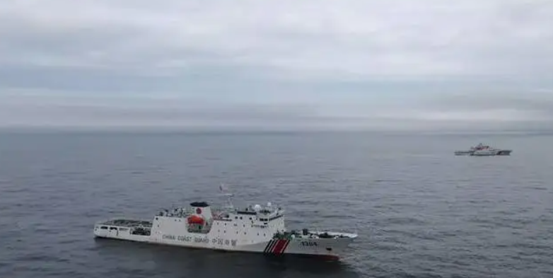 中國海警在釣魚台巡邏。 圖：翻攝自騰訊網