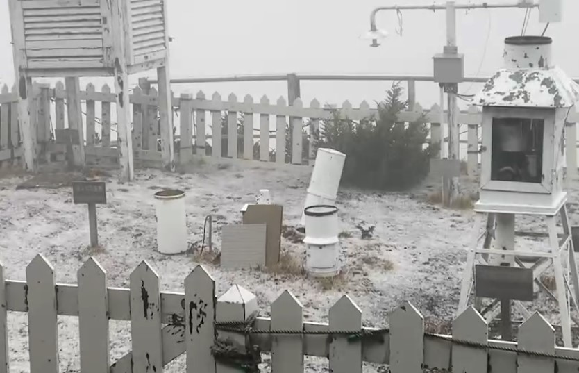 由於氣象條件不足，玉山至今仍未降雪。（下雪示意圖） 圖：中央氣象局／提供（資料照）