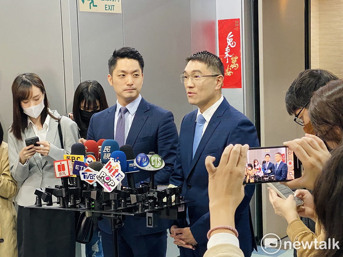 基隆市長謝國樑（右）今拜訪台北市長蔣萬安（左）。 圖：周煊惠 / 攝