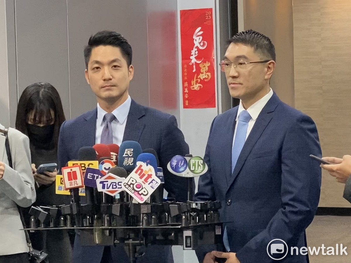 基隆市長謝國樑（右）今前往拜會台北市長蔣萬安（左）。 圖：周煊惠 / 攝