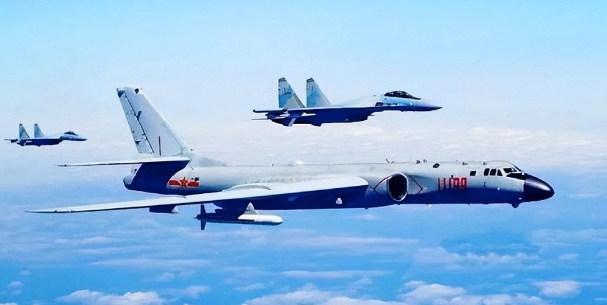 中國解放軍軍演範圍是台灣空域，主要以空軍為主。 圖：翻攝自騰訊網憑海觀島