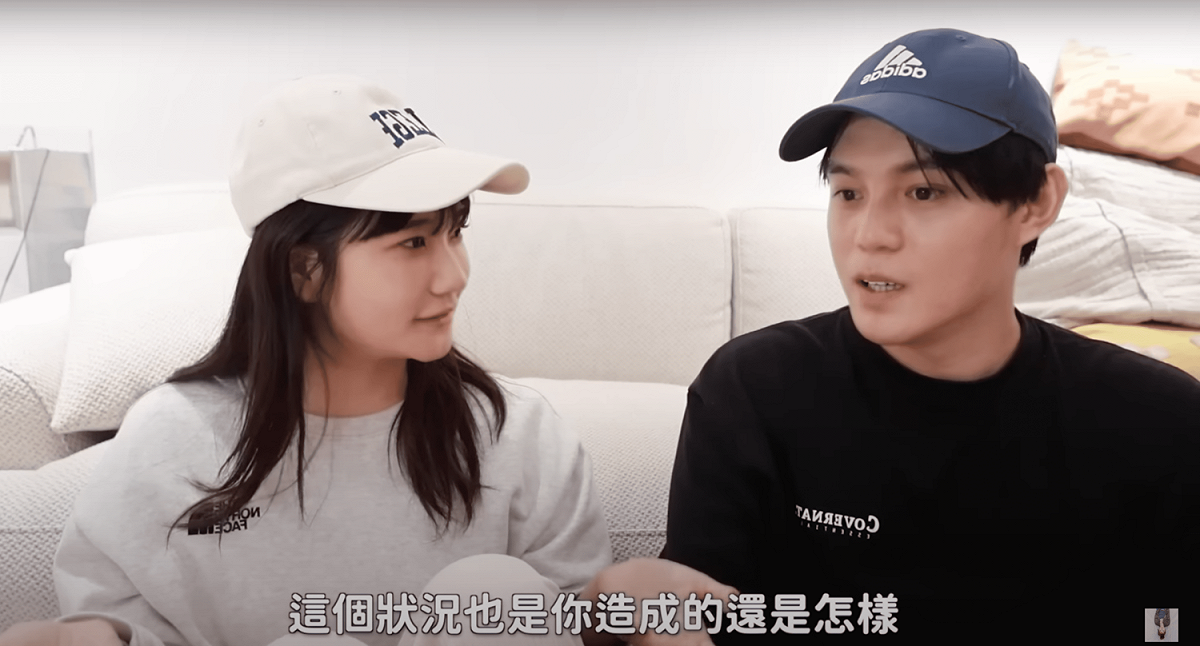 愛莉莎莎在昨(10)日上傳影片出面護愛，並與男友同框還原事發經過。 圖：翻攝自YT/愛莉莎莎 Alisasa