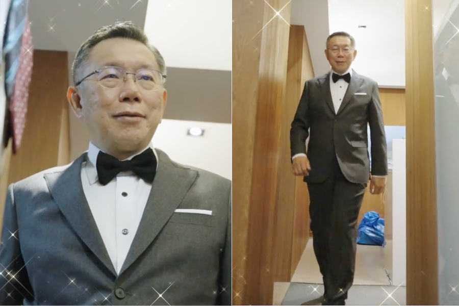 柯文哲在出訪前他不僅前往西服店訂做西裝，更讓髮型師剪了一頭俐落的髮型。 圖：截自柯文哲臉書