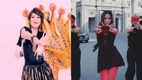 Jisoo主打歌《FLOWER》的舞步竟與王彩樺12年前的歌曲《保庇》舞步神似。 圖：翻攝自YT/喜歡音樂、BLACKPINK