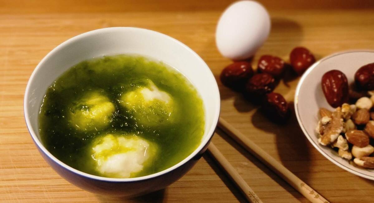 鵝仔菜花枝丸蛋花湯。 圖：新北市漁業處提供