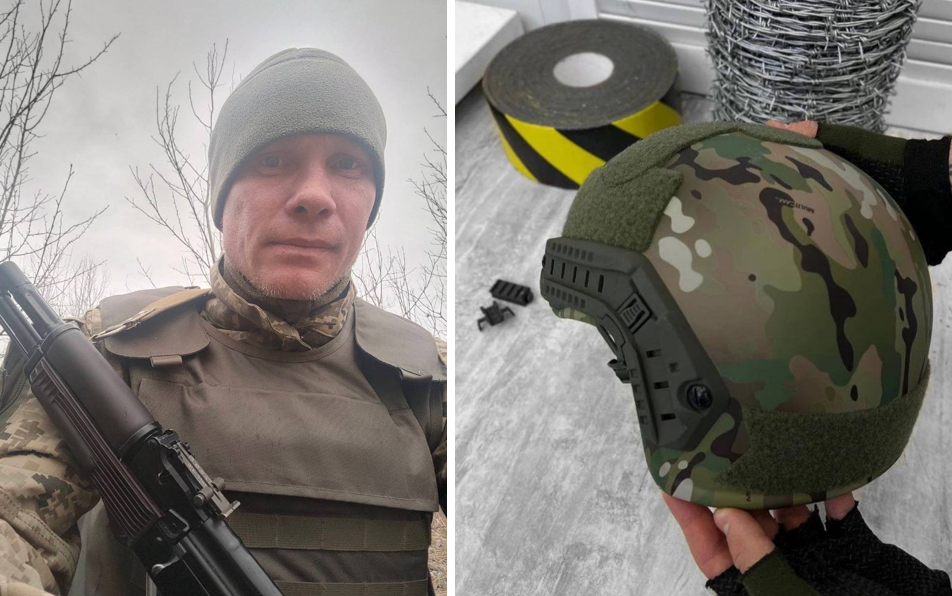 烏軍在網上募款，為了在上前線前升級軍用頭盔。 圖: 翻攝自推特帳號NiKITa