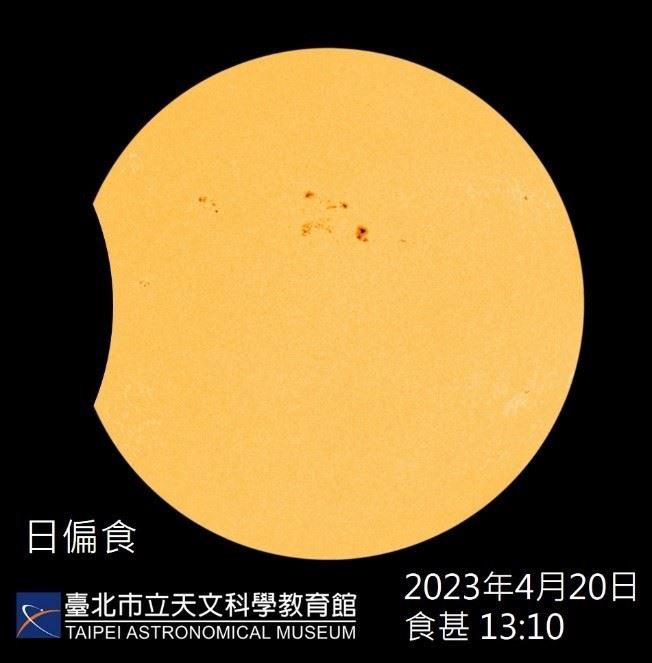 20日將出現日食天文現象，過程為環食-全食-環食的「複合日食」。 圖：天文館／提供