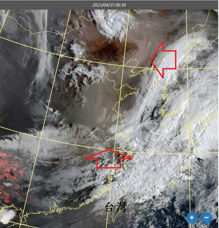 鄭明典表示，這麼鋒面後面有沙塵暴，將在雨停後影響台灣。 圖：取自鄭明典臉書
