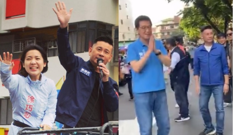 國民黨現任北市議長戴錫欽先是在周六陪同徐巧芯車掃，在週日又與費鴻泰陪同選區在地里長掃街 圖:徐巧芯、費鴻泰臉書