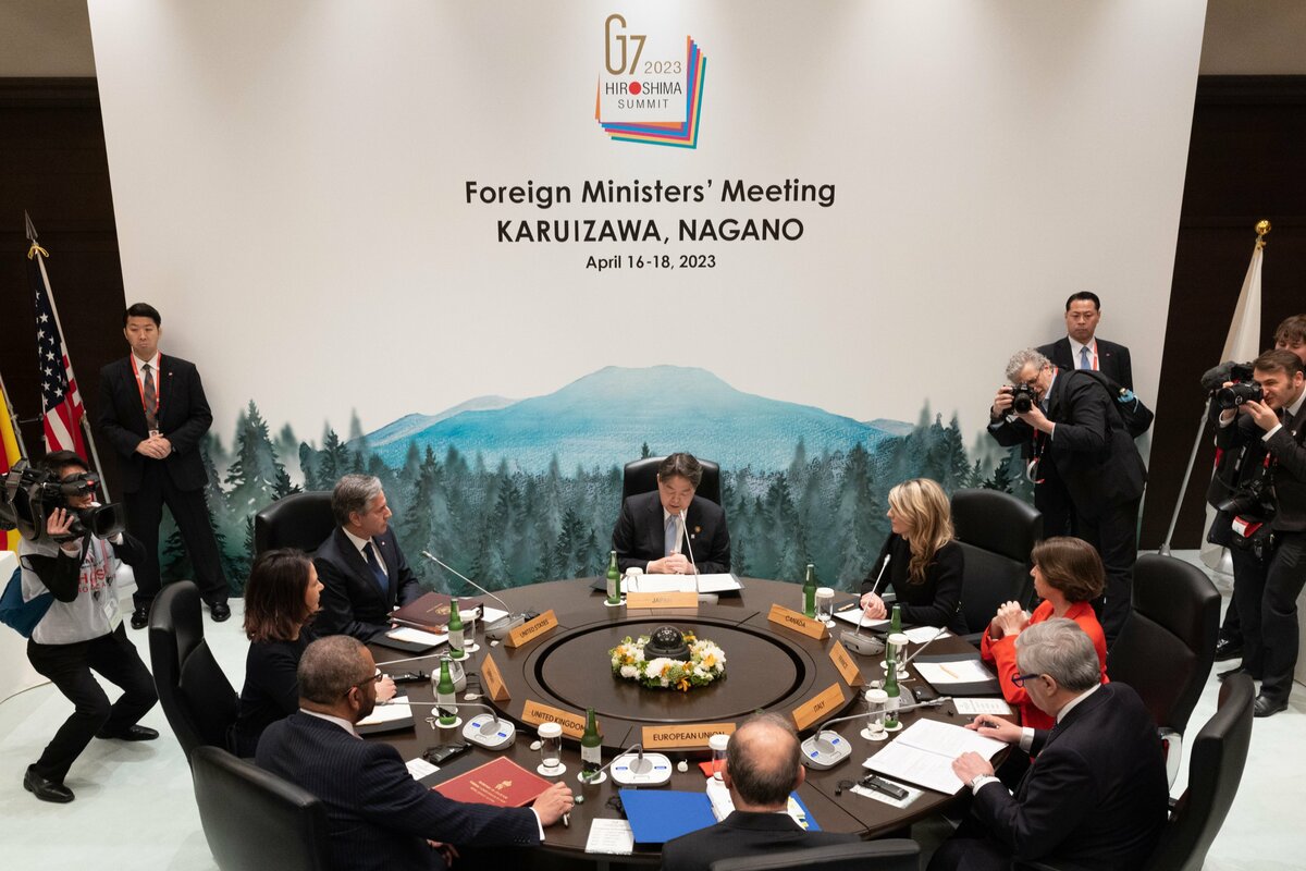 G7外長會議在日本度假勝地輕井澤舉行，聚焦中國軍事威脅。 圖：翻攝布林肯臉書