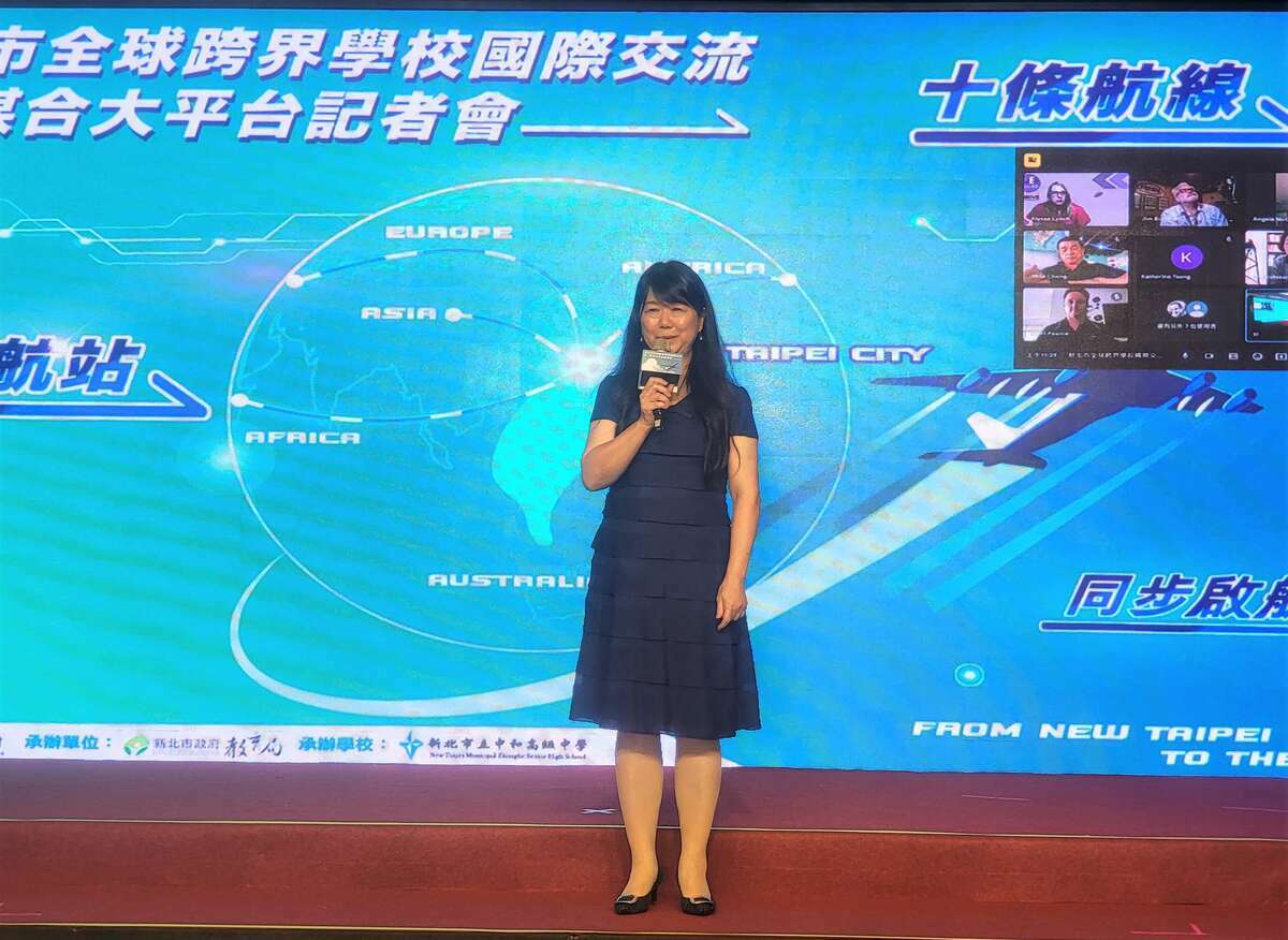 台灣國際青少年交流協會理事長蘇惠玲致詞。 圖：新北市教育局提供