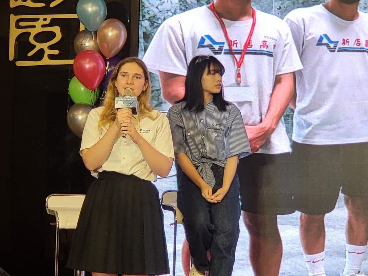 新店高中國際交換生Myla分享近8個月的學習心得。 圖：新北市教育局提供