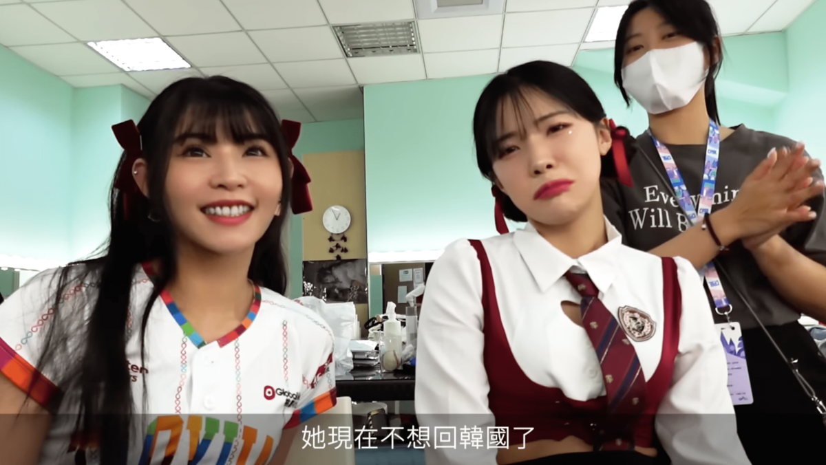 李多慧被問到來台灣應援的感受時，不捨表示「太有趣了，我不想回南韓了」。 圖：翻攝自YT/陸筱晴