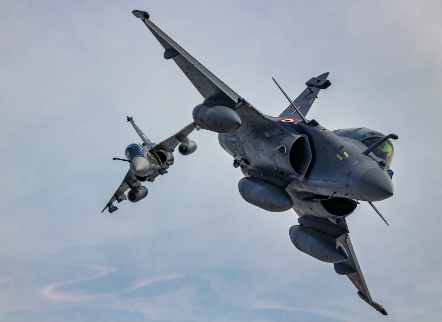 參與演習的印度空軍法制「陣風」戰機。 圖：翻攝自騰訊網