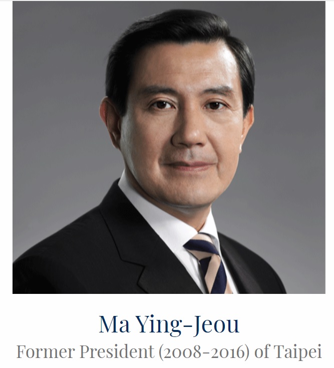 「德爾菲經濟論壇」官網將馬英九頭銜標為「Former President （2008-2016）of Taipei」（台北市前總統），民進黨立委痛批，馬英九訪中成了馬「這個」，現在又變成「台北」前總統。 圖：翻攝自德爾菲經濟論壇