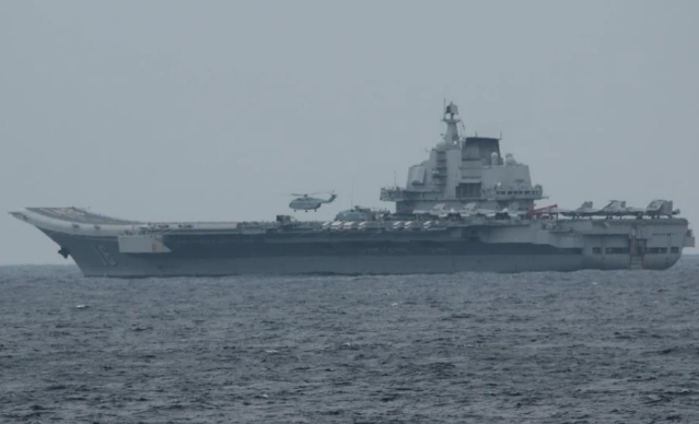 中國航母遼寧艦。 圖 : 翻攝自自衛隊統合幕僚監
